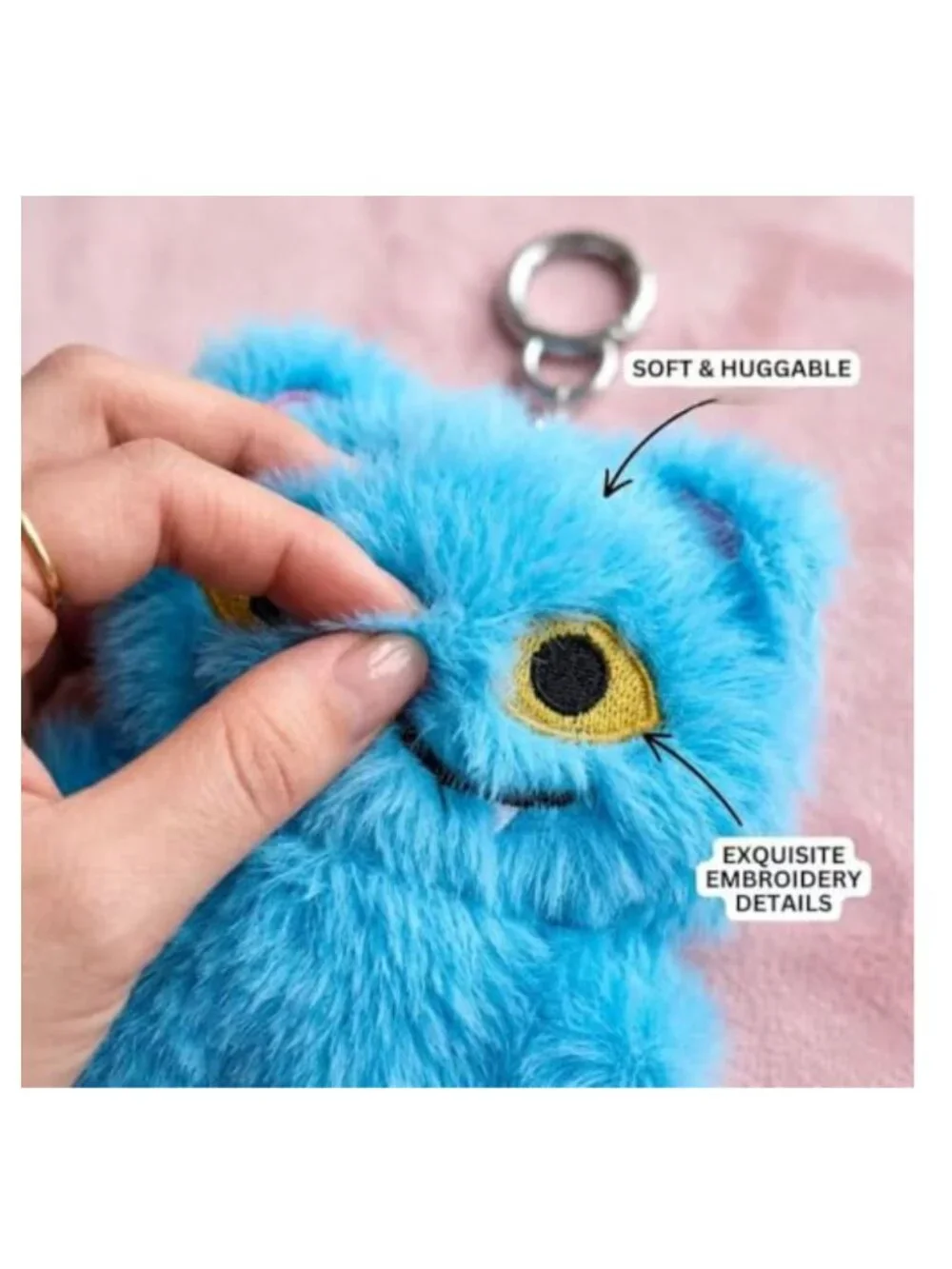 Faux Fur Tiger Keychain Plush Bag Charm for Backpacks Purses Tote Y2K Accessory